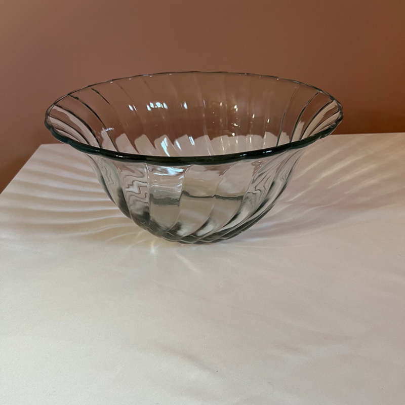 Spiral Glass Punch Bowl
