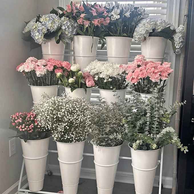 Flower Bar Stand with 12 Flower Vases