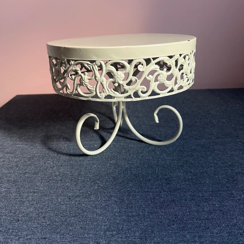 Filigree Ivory White Cake Stand 9 inch