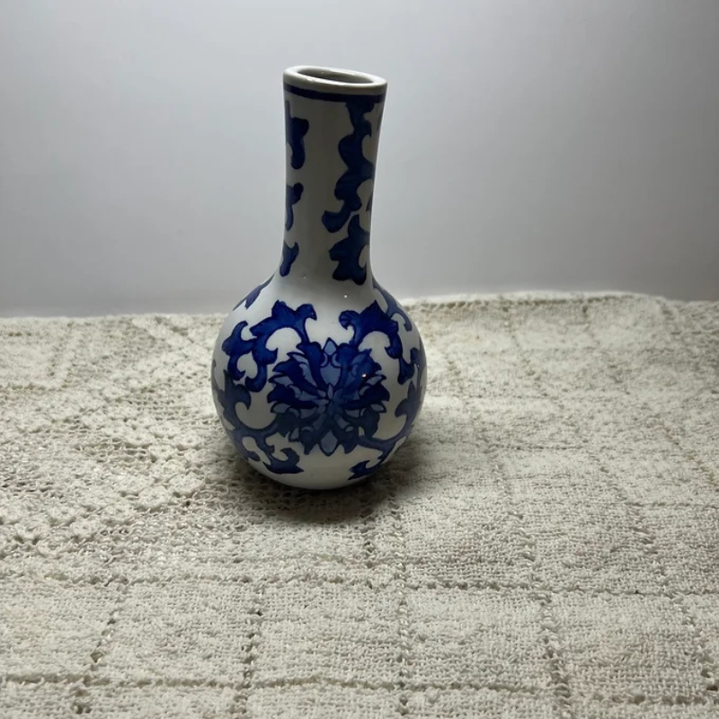 Chinoiserie Blue and White Vase