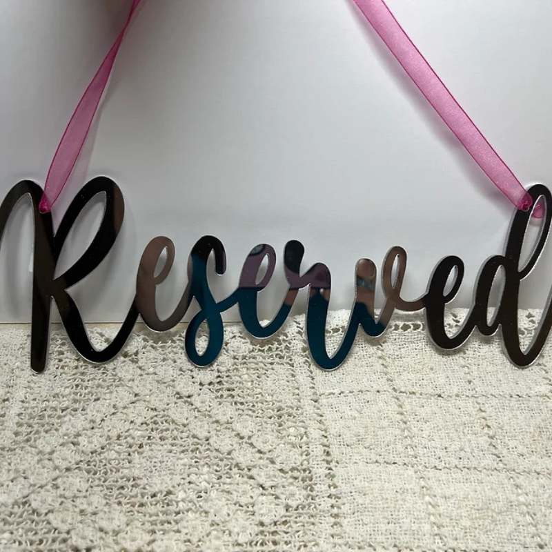 Mirror Reserved Hanging Sign